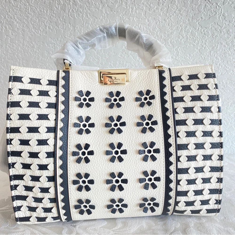 Kate spade black white leather bag - Picture 1 of 7